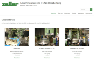 Screenshot Website Zeller Maschinenbau