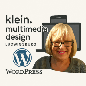 Text klein.multimediadesign und Kopfbild Christiane Klein